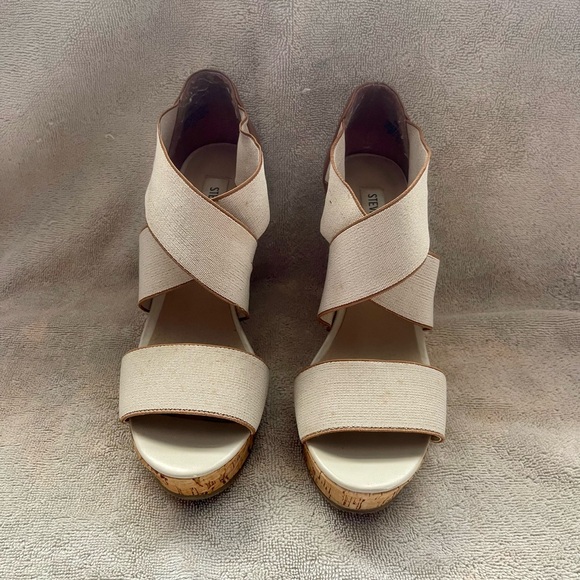 Steve Madden Cork Platform Wedge Sandals - Picture 4 of 6